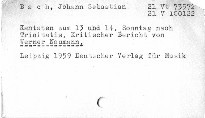 Johann Sebastian Bach.Kantaten zum 13.und 14.