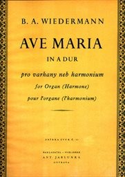 Ave Maria in A dur pro varhany neb harmonium