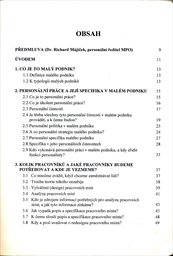 Person&aacute;ln&iacute; pr&aacute;ce v mal&yacute;ch podnic&iacute;ch