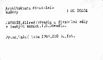 Divadla a divadelní sály v českých krajích
                        (Díl 1,)
                    