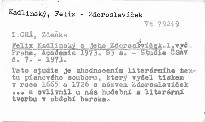 Felix Kadlinský a jeho Zdoroslavíček