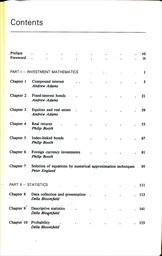 Investment mathematics and statistics