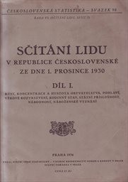 Sčítání lidu v republice Československé ze dne 1. prosince 1930
(Díl 1,)