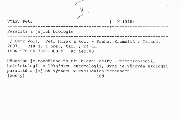 paraziti a jejich biologie