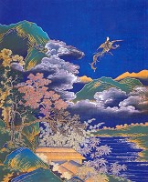 Mei Fu taoist believer flies on green phoenix