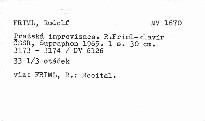 Pražská improvizace. Egyptský tanec ad.