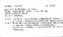 Pražská improvizace. Egyptský tanec ad.