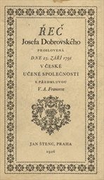 Řeč Josefa Dobrovského proslovená dne 25. září 1791 v České učené společnosti