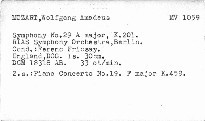 Symphony no. 29, A major, K. 201