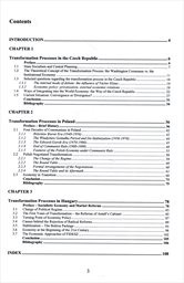 Political and economic features of transformation processes in the Czech Republic, Poland and Hungary