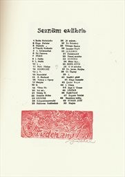 Pades&aacute;t akvisitněexklusivn&iacute;ch kněhoznaček, od takov&eacute;ho t&eacute;ž rytce aequilibristicky exlibristně s&aacute;zen&yacute;ch i ryt&yacute;ch, nyn&iacute; pak pro potěšen&iacute; skaln&iacute;ch oplesků sběr&aacute;ků v něco m&aacute;lo exempl&aacute;ř&iacute;ch vydan&yacute;ch v březnu roku 1952
