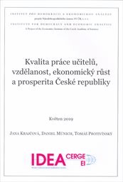 Kvalita práce učitelů, vzdělanost, ekonomický růst a prosperita České republiky