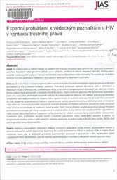 Expertní prohlášení k vědeckým poznatkům o HIV v kontextu trestního práva