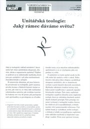 Unitářská teologie: jaký rámec dáváme světu?